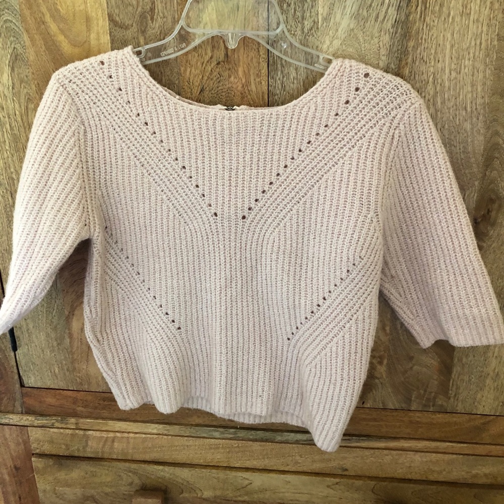 Cropped Light Pink Wool Shirt
